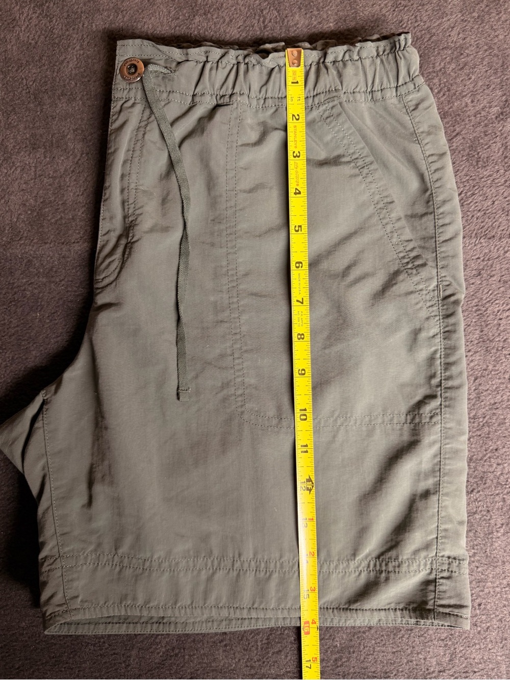 Patagonia Olive Green Elastic Waist Athletic Shorts - Picture 6 of 10